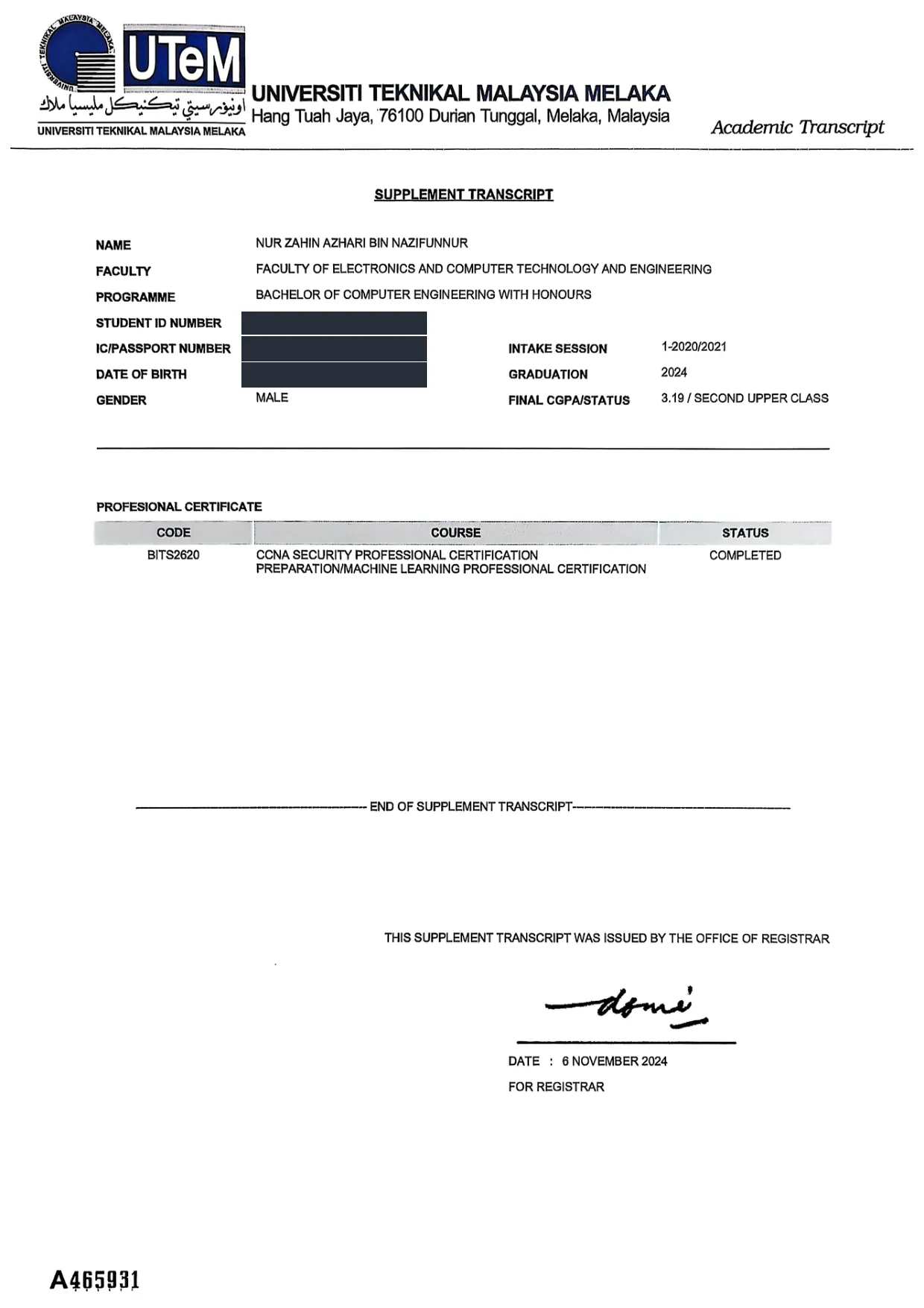 Transcript page 4 of 4